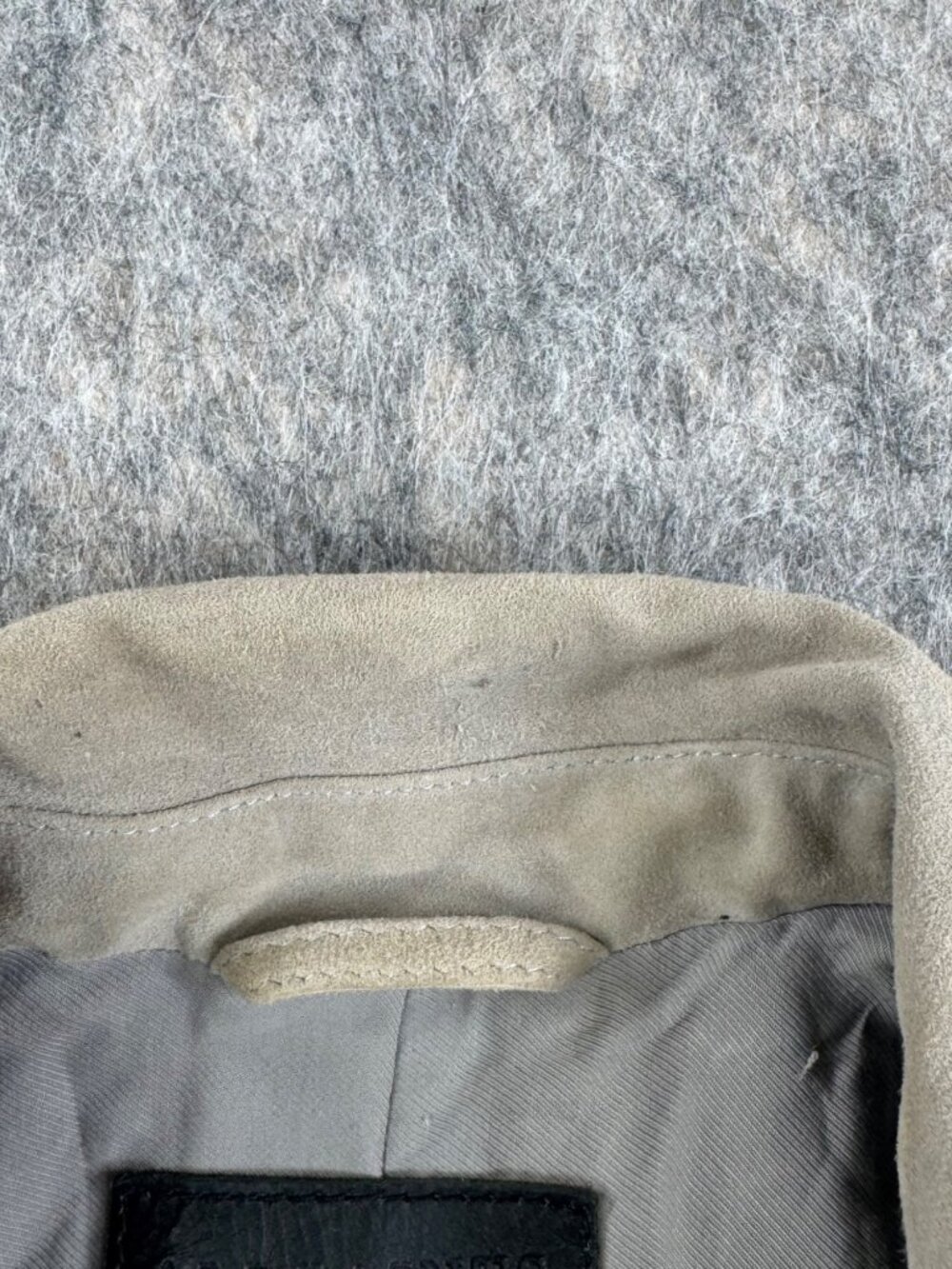 All Saints Womens Biker Jacket Balfern Goat Leather Suede Sz 4 Taupe *read - Picture 10 of 15